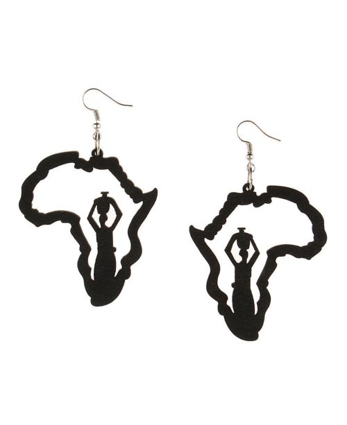 Dřevěné náušnice Afrika