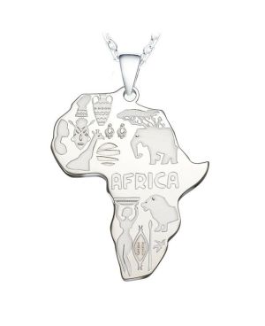 Stříbrný bižu řetěz Afrika