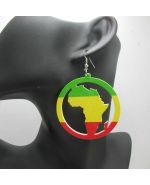Dřevěné náušnice Africa