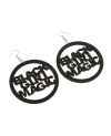 Wooden earrings afrowoman