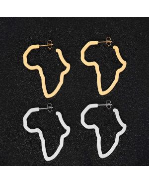 Afrika-Stahl-Karte-Ohrringe