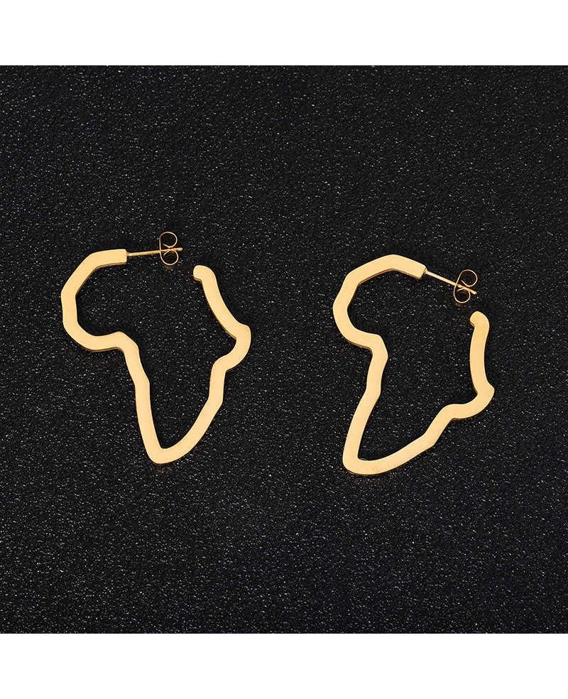 Afrika acél térkép fülbevaló