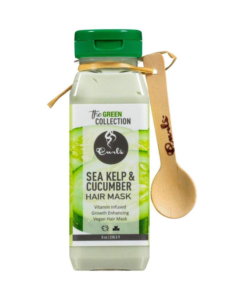 CURLS Sea Kelp Cucumber Hair Mask - Veganská maska pro zacuchané, suché, mdlé vlasy bez lesku.