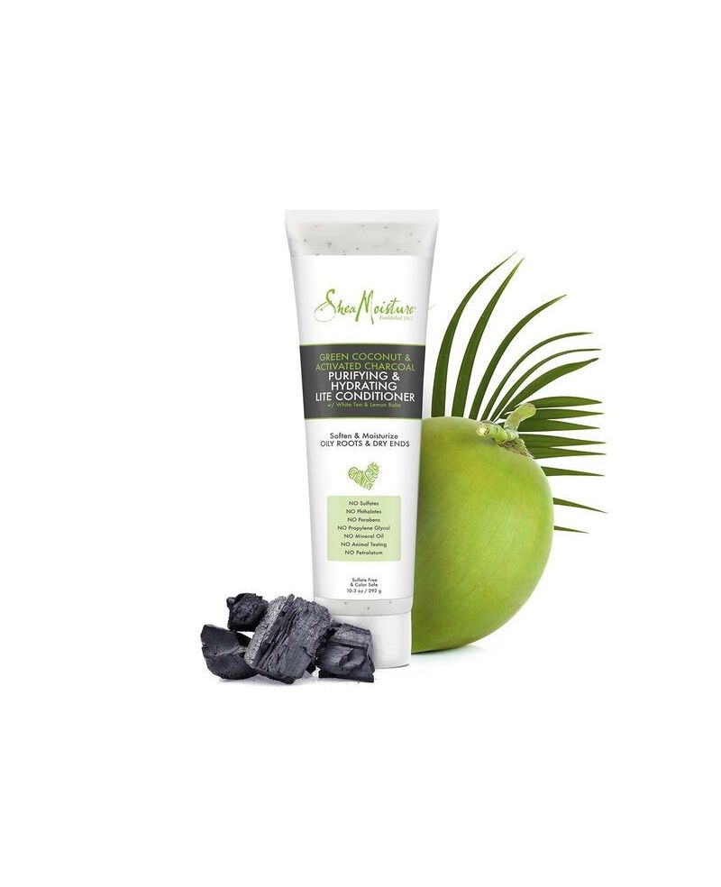 Shea Moisture Green Coconut & Activated Charcoal Purifying Hydrating Lite Conditioner 292g