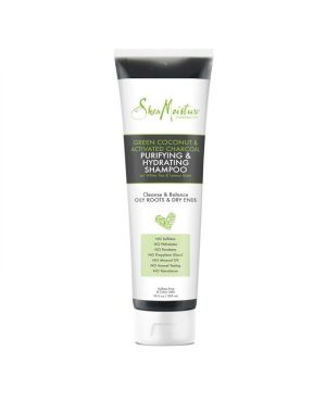Shea Moisture Green Coconut & Activated Charcoal Purifying & Hydrating Shampoo, 305 ml