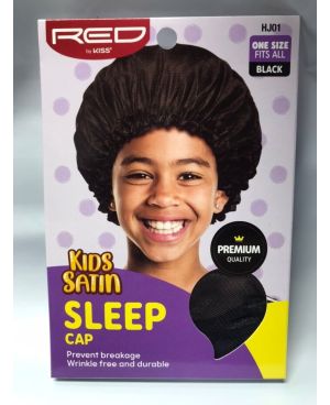 Dětská saténová čepice na spaní, černá