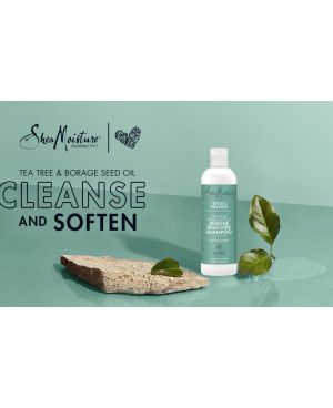Shea Moisture Shampoo zur Entfernung von Teebaum- und Borretschrückständen, 384 ml