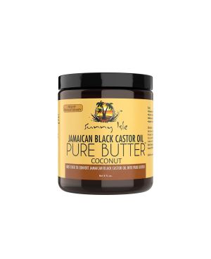 Sunny Isle Jamaikanisches schwarzes Rizinusöl, reine Butter mit Kokosnussöl