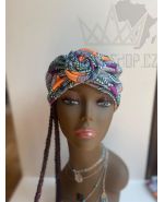 Stilvoller farbenfroher afrikanischer Turban - Sommerkopfbedeckung