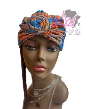 Stilvoller farbenfroher afrikanischer Turban - Sommerkopfbedeckung