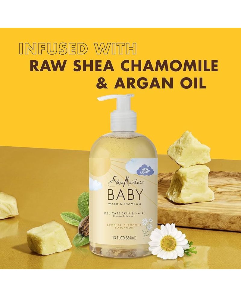 Shea Moisture Raw Shea Camomile Argan Baby wash Shampoo 384ml384ml