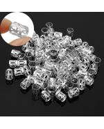 Silver hair beads 12 pcs
